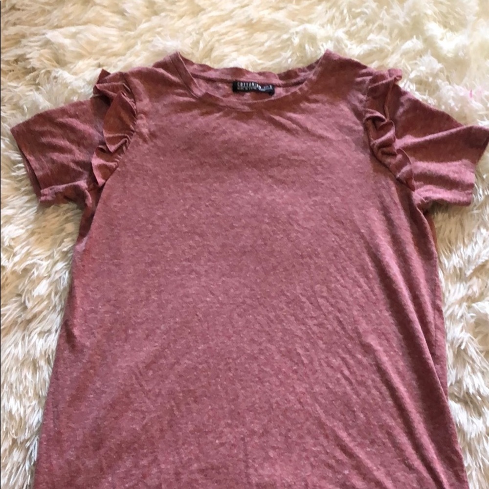 Cotton on. Ruffled shoulders Tee.